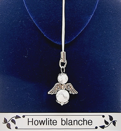 Ange porte-bonheur - Howlite blanche