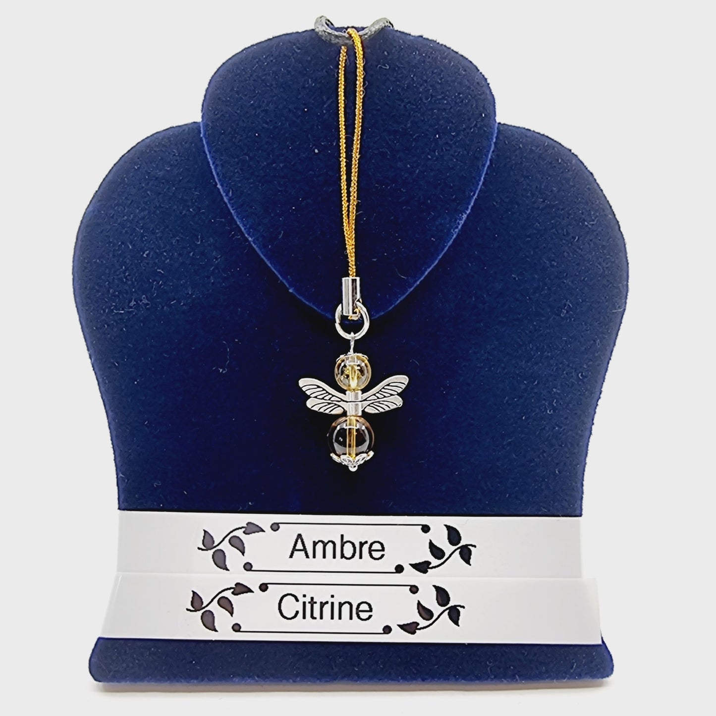 Ange porte-bonheur - Ambre et citrine