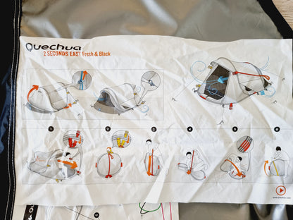 Tente Quechua 2 Seconds 2 – Fresh & Black – 2 personnes