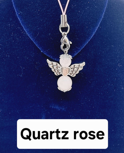 Ange porte-bonheur - Quartz rose