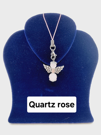 Ange porte-bonheur - Quartz rose