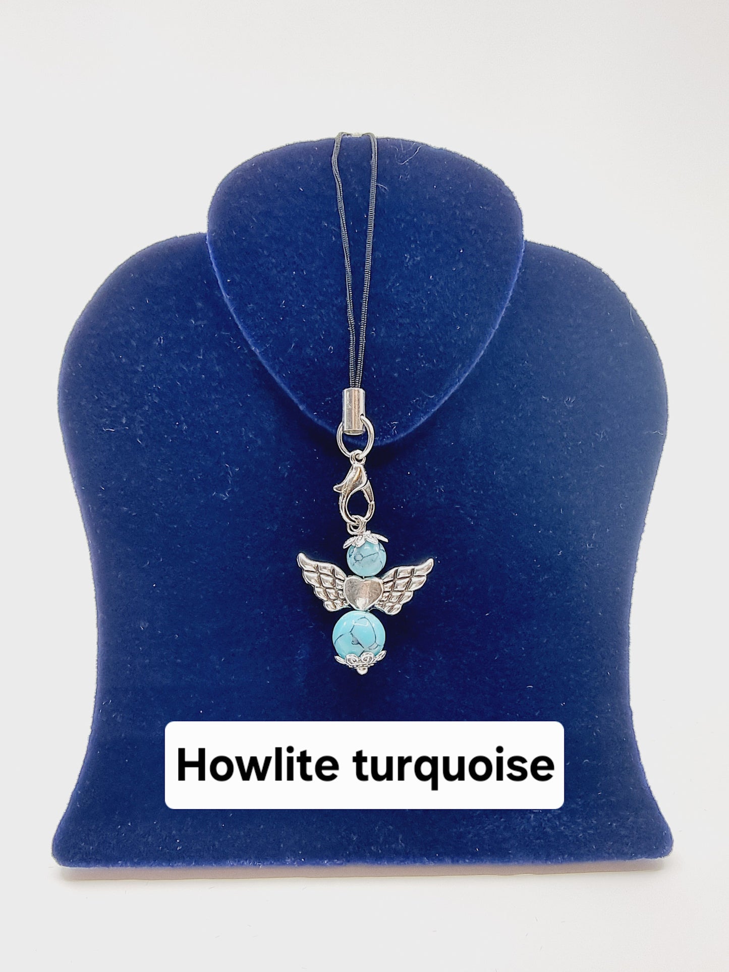 Ange porte-bonheur - Howlite turquoise