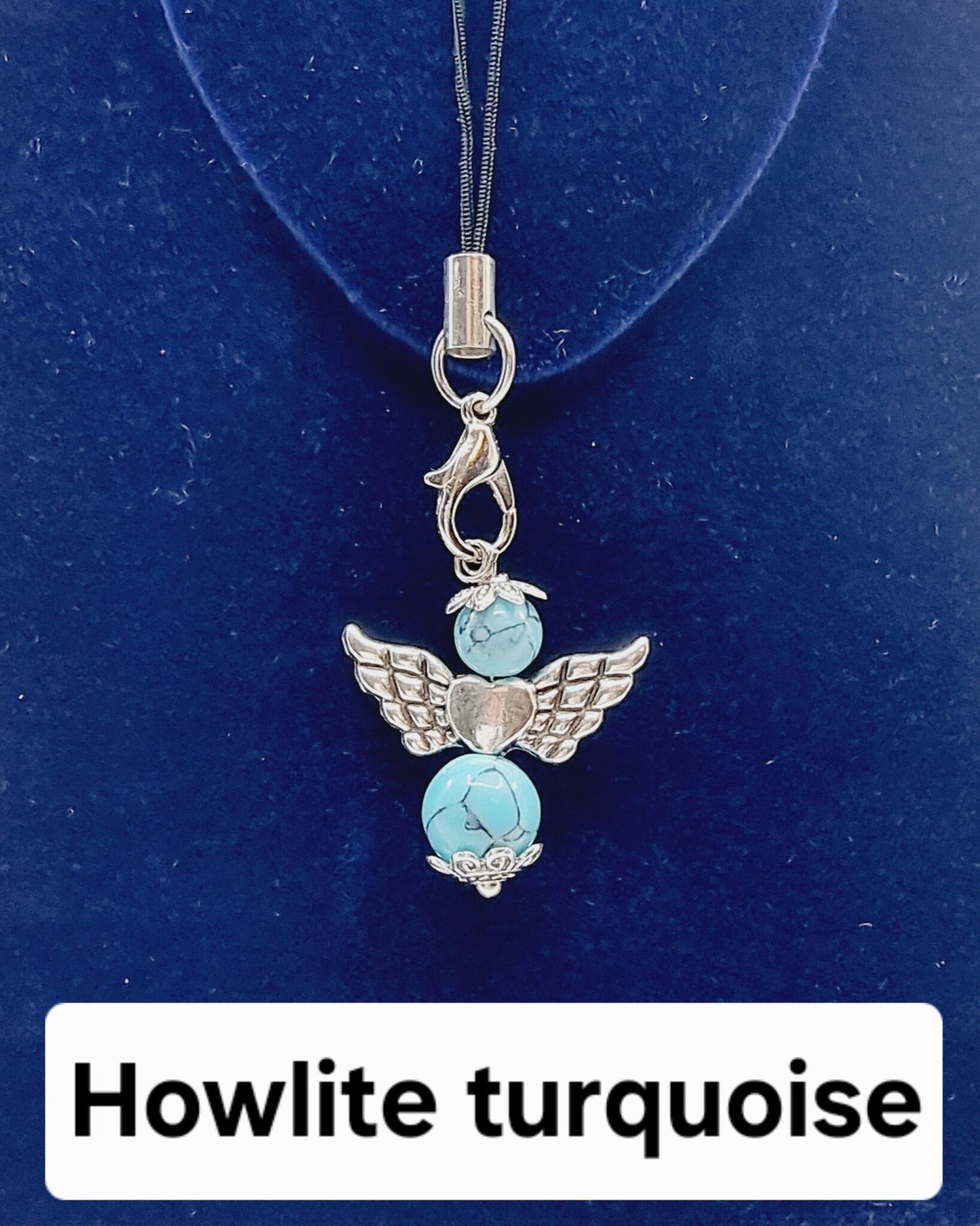 Ange porte-bonheur - Howlite turquoise