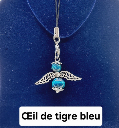 Ange porte-bonheur - Oeil du tigre bleu