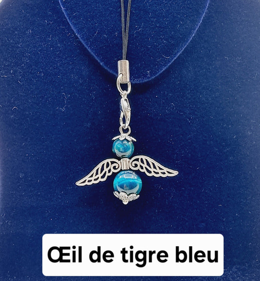 Ange porte-bonheur - Oeil du tigre bleu