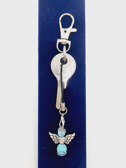 Ange porte-bonheur - Howlite turquoise