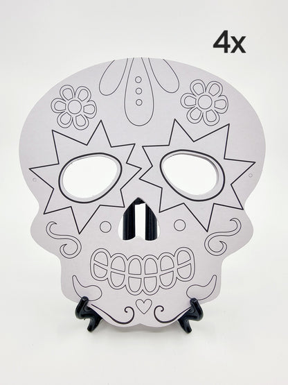 Kit de 4 masques d'Halloween à colorier