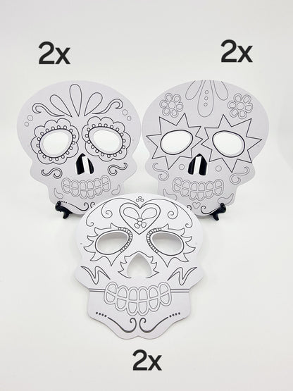 Kit de 6 masques d'Halloween à colorier