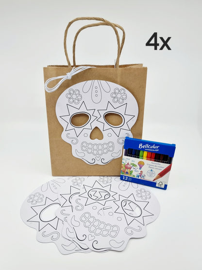 Kit de 4 masques d'Halloween à colorier