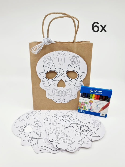 Kit de 6 masques d'Halloween à colorier