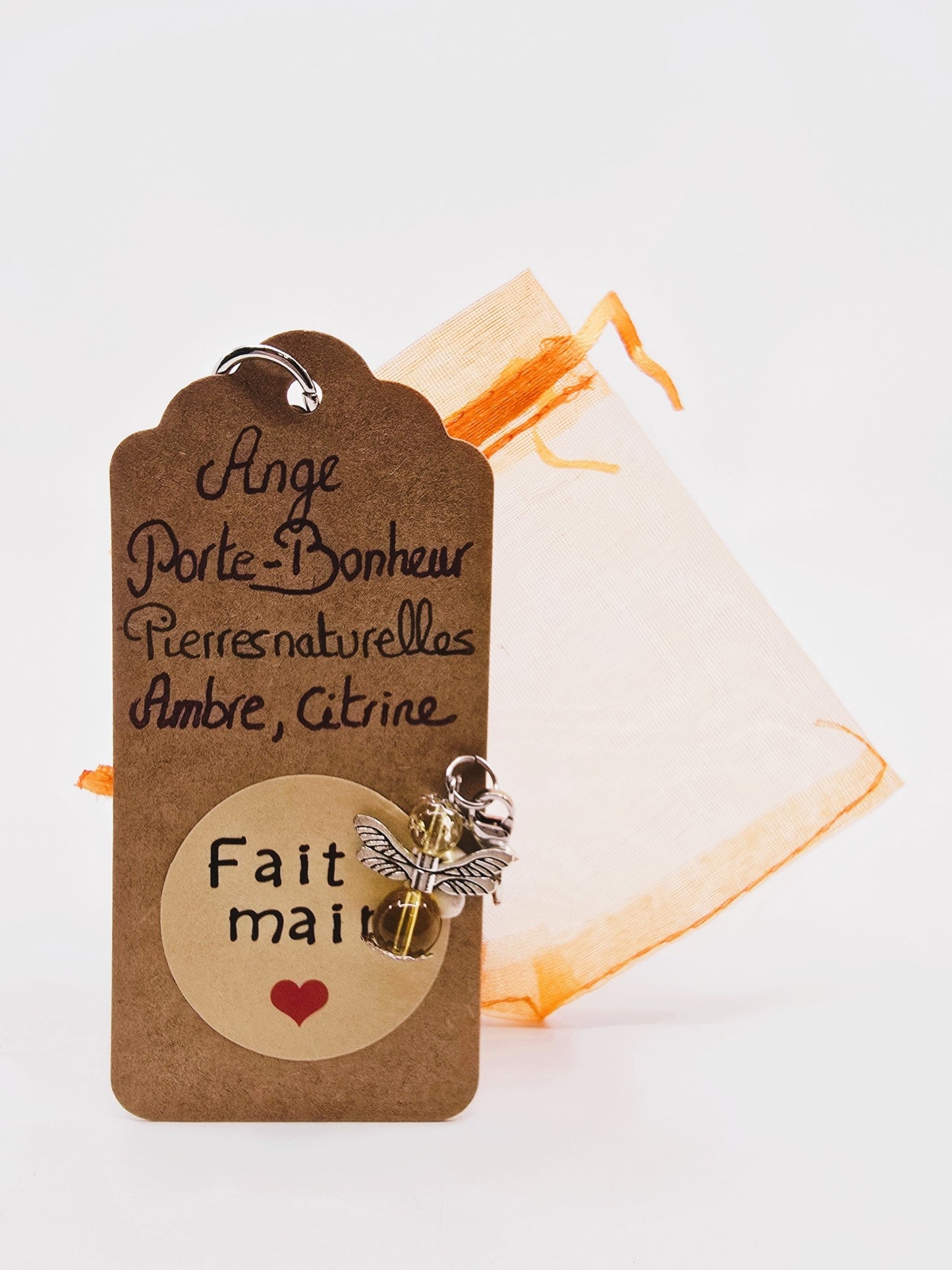 Ange porte-bonheur - Ambre et citrine