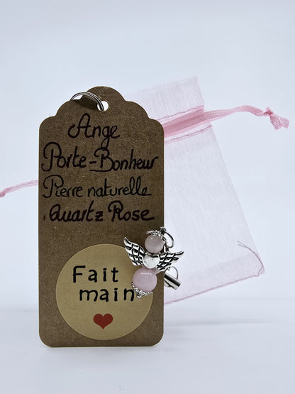 Ange porte-bonheur - Quartz rose