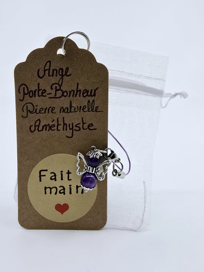 Ange porte-bonheur - Améthyste papillon