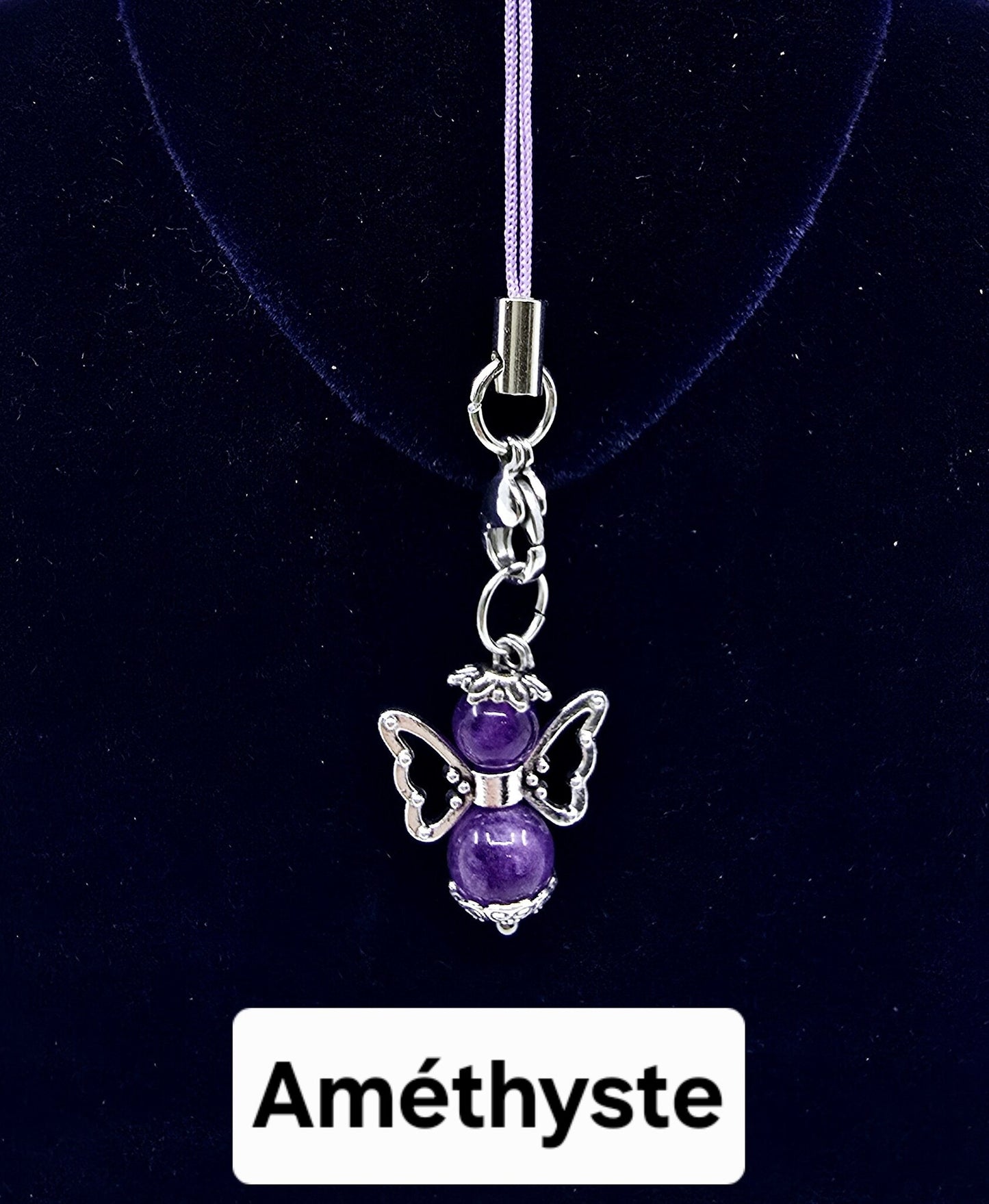 Ange porte-bonheur - Améthyste papillon