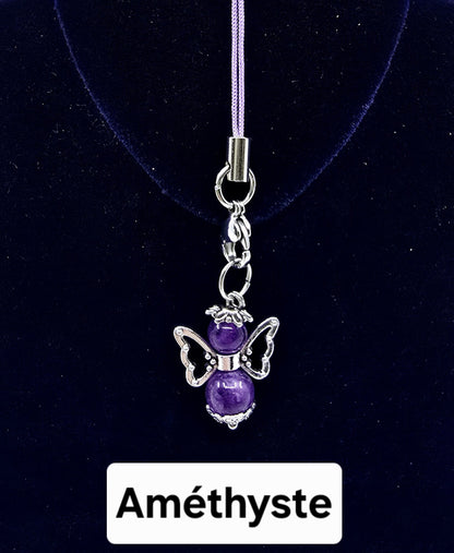 Ange porte-bonheur - Améthyste papillon