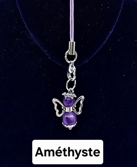 Ange porte-bonheur - Améthyste papillon