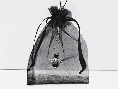 Ange porte-bonheur - Obsidienne et oeil du tigre