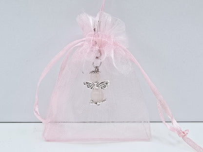 Ange porte-bonheur - Quartz rose libellule
