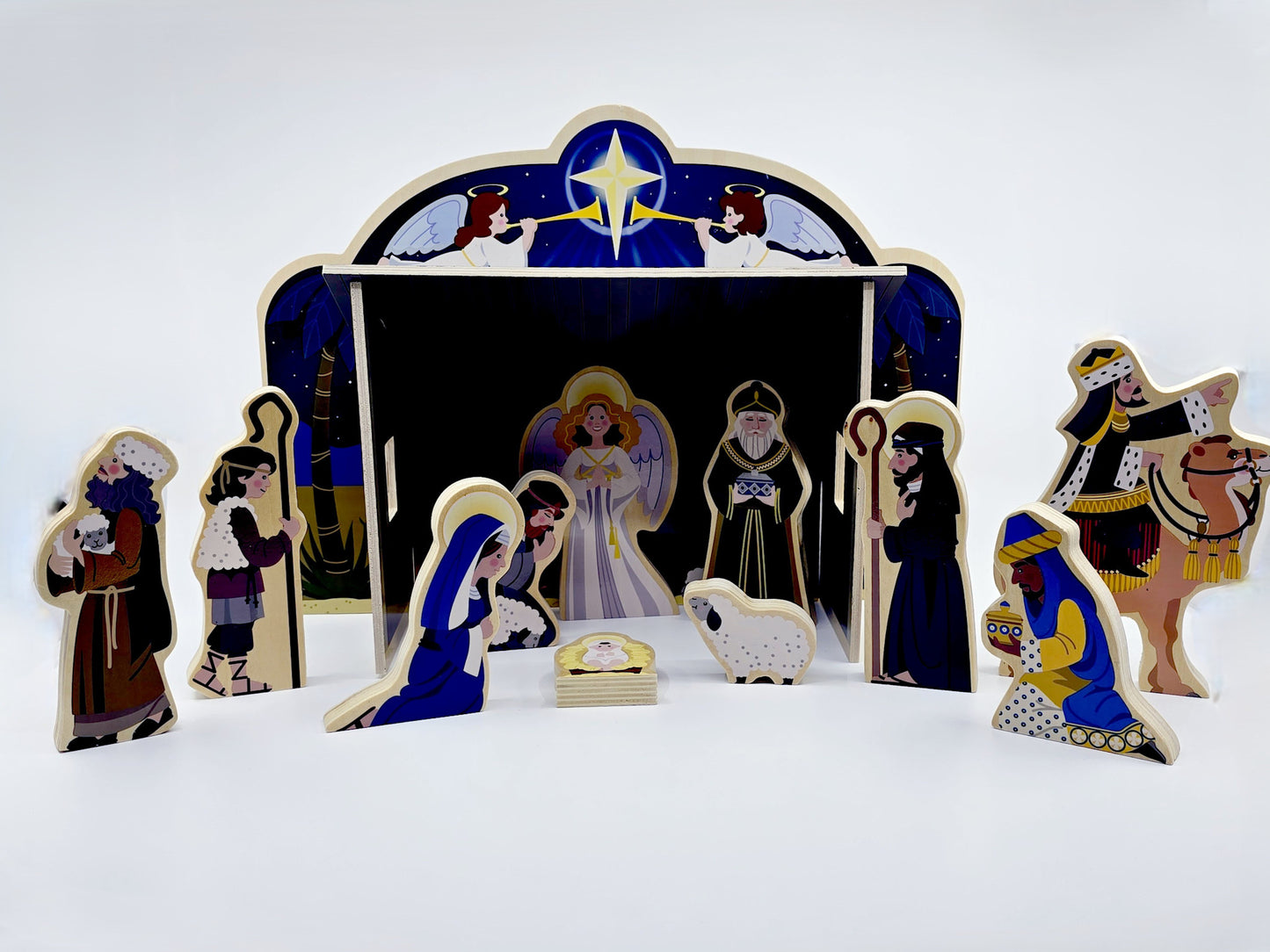 Crèche de la Nativité en bois