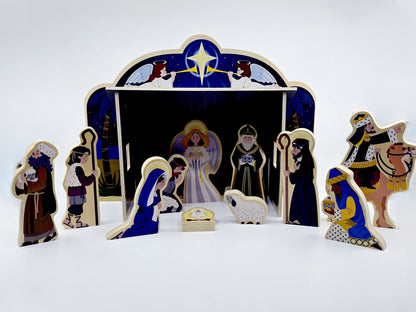 Crèche de la Nativité en bois