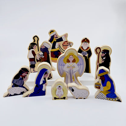 Crèche de la Nativité en bois