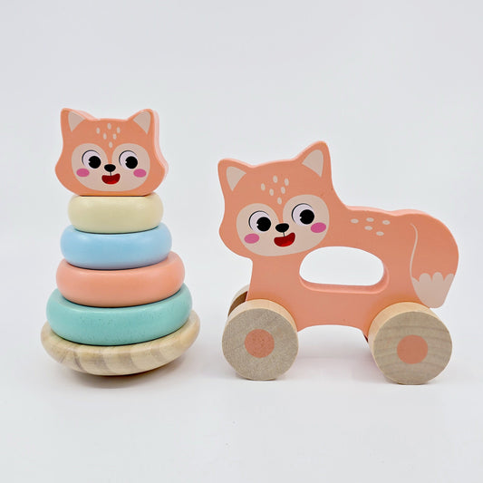 Tour empilable et renard à promener