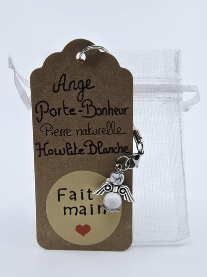 Ange porte-bonheur - Howlite blanche