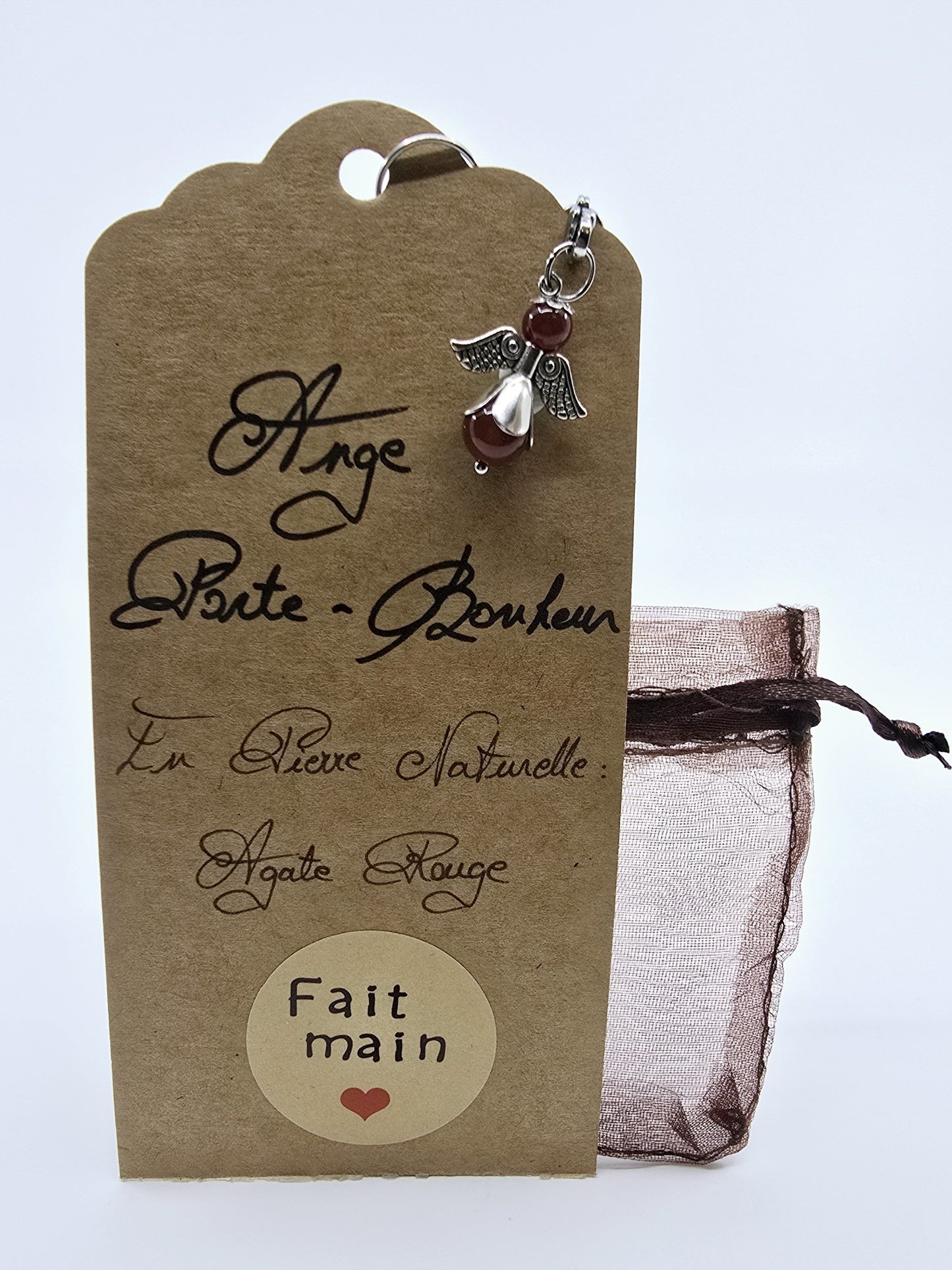 Ange porte-bonheur - Agate rouge