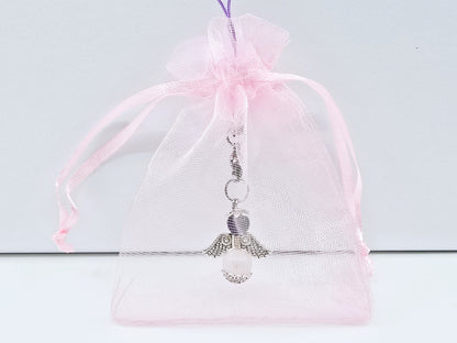 Ange porte-bonheur - Améthyste et Quartz rose