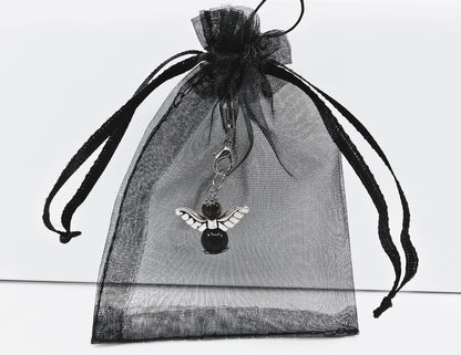 Ange porte-bonheur - Oeil du tigre et obsidienne