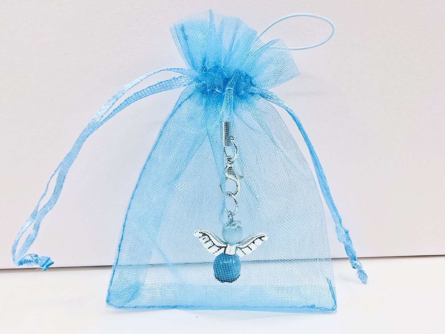 Ange porte-bonheur - Aigue-marine et calcédoine