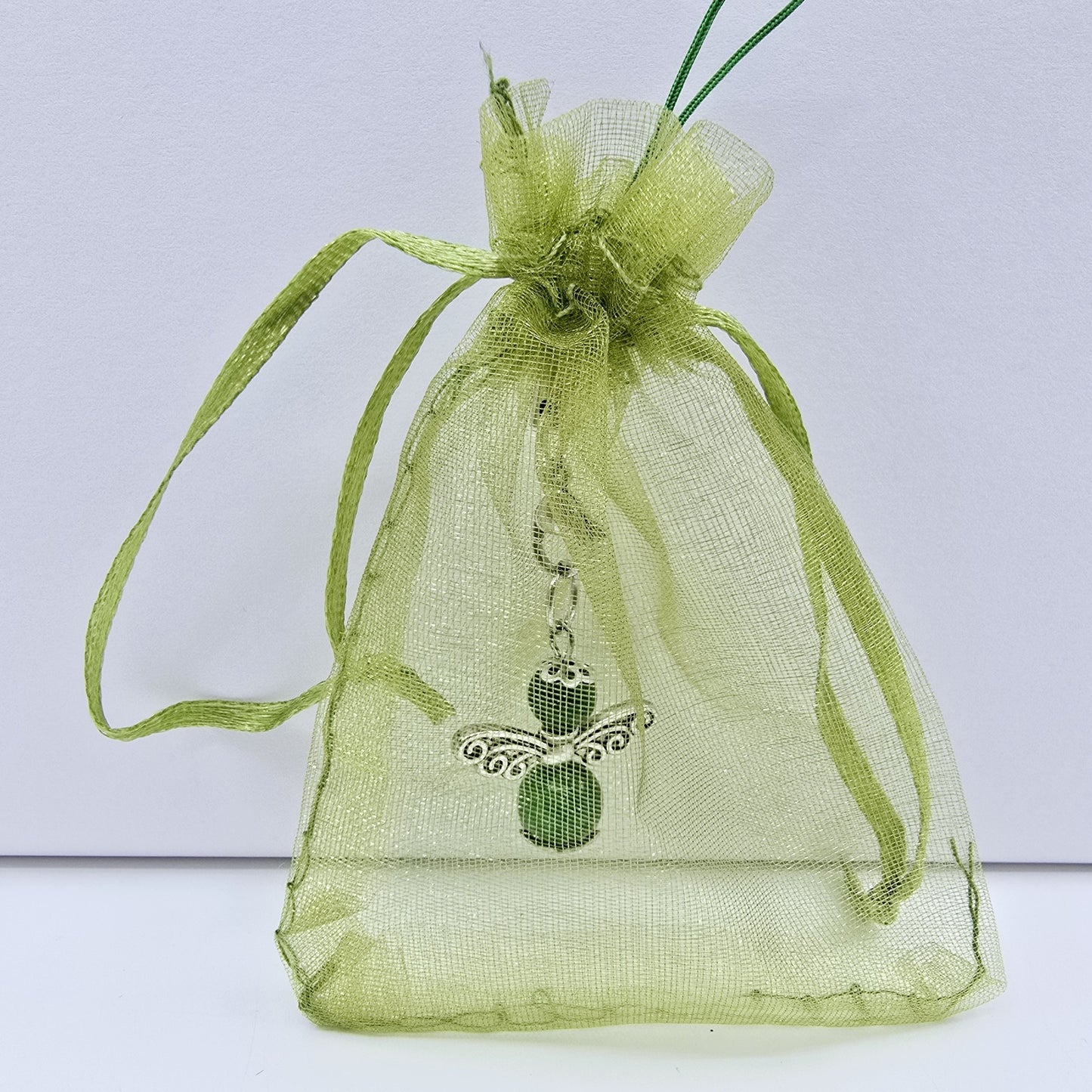 Ange porte-bonheur - Jade vert libellule