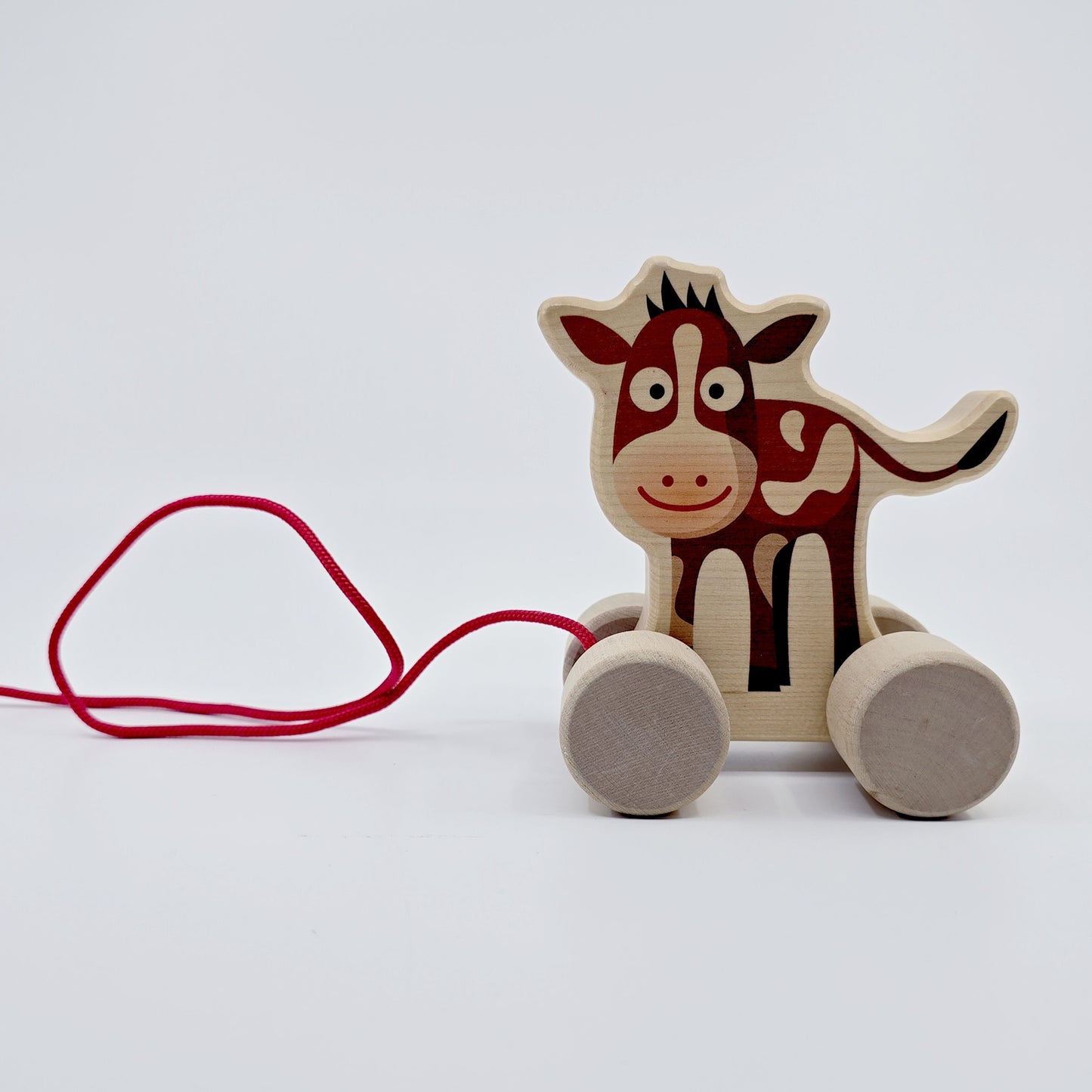 Lili la vache en bois à promener - Bimbosan