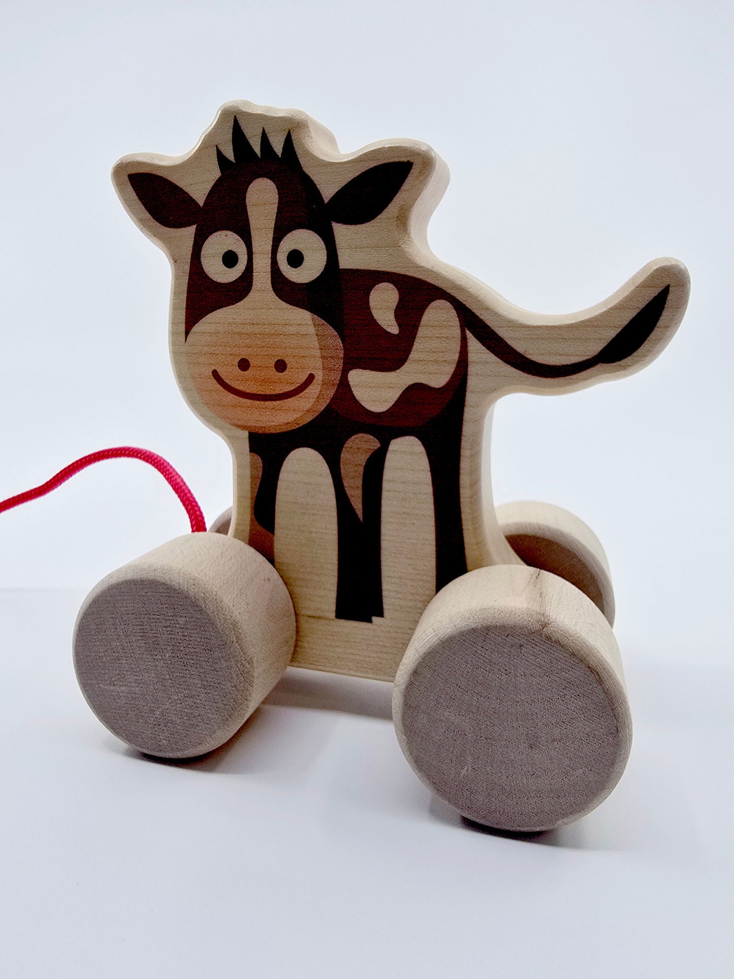 Lili la vache en bois à promener - Bimbosan
