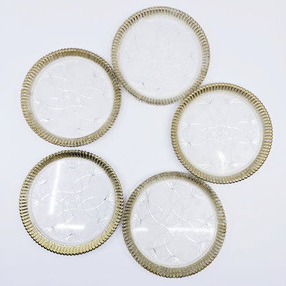 Dessous de verre avec ornements dorés (5 pièces)