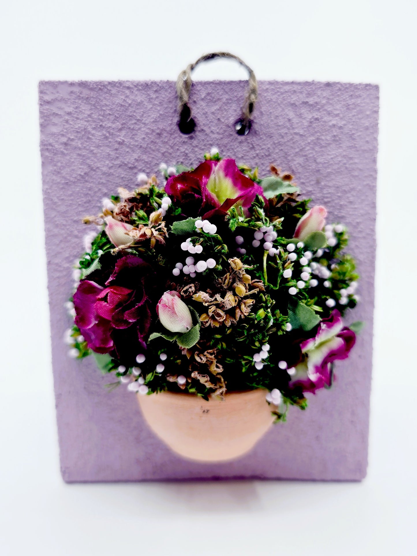 Tableau miniature mural avec fleurs en relief