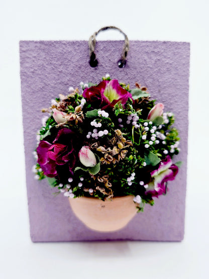 Tableau miniature mural avec fleurs en relief