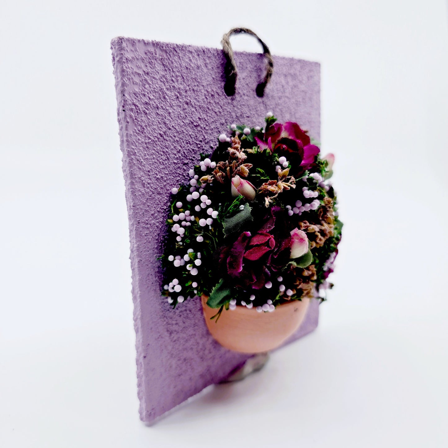 Tableau miniature mural avec fleurs en relief