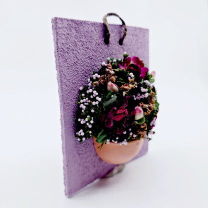 Tableau miniature mural avec fleurs en relief