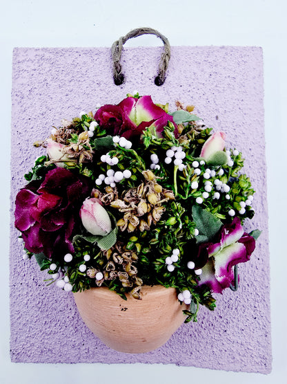 Tableau miniature mural avec fleurs en relief