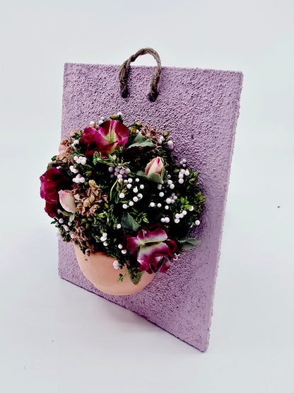 Tableau miniature mural avec fleurs en relief