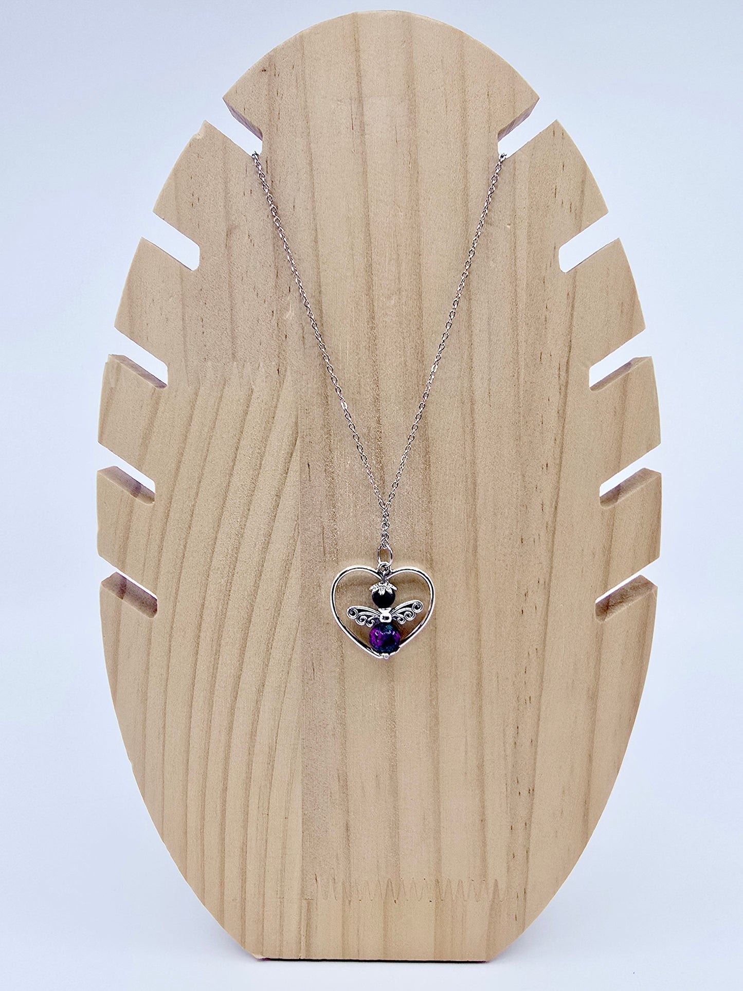 Collier coeur ange porte-bonheur - Zoïsite