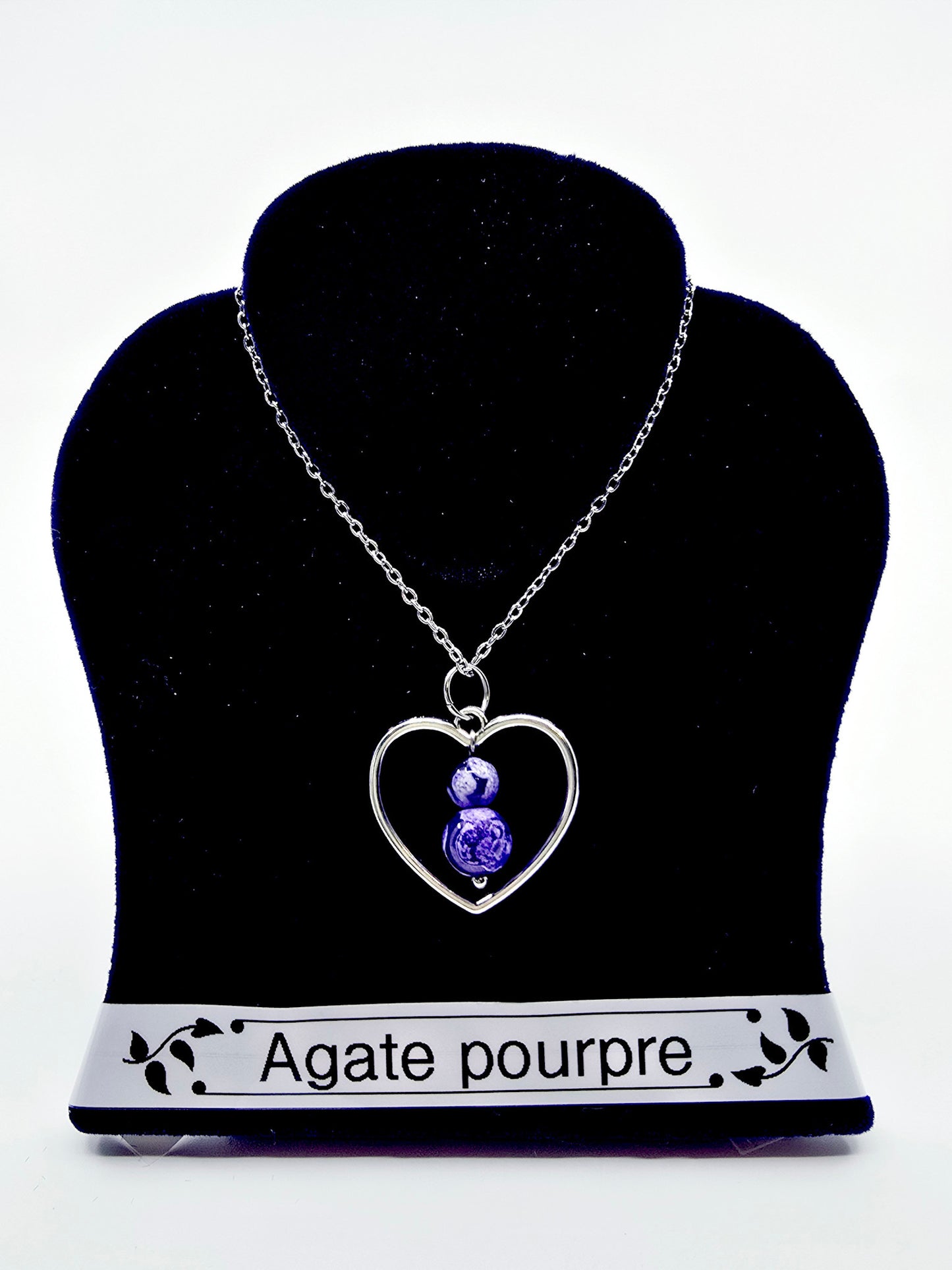 Collier Amor - Agate pourpre