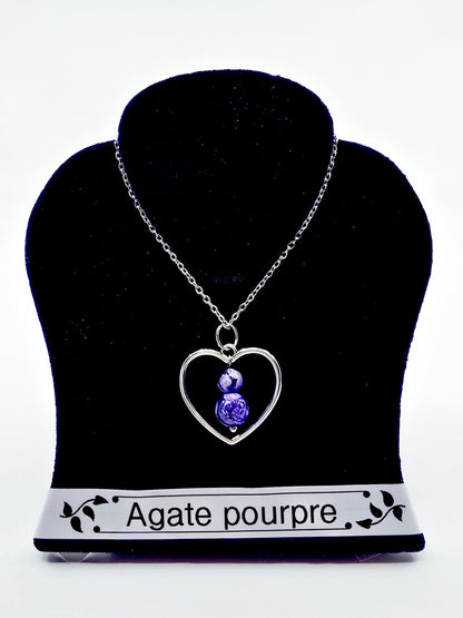 Collier Amor - Agate pourpre