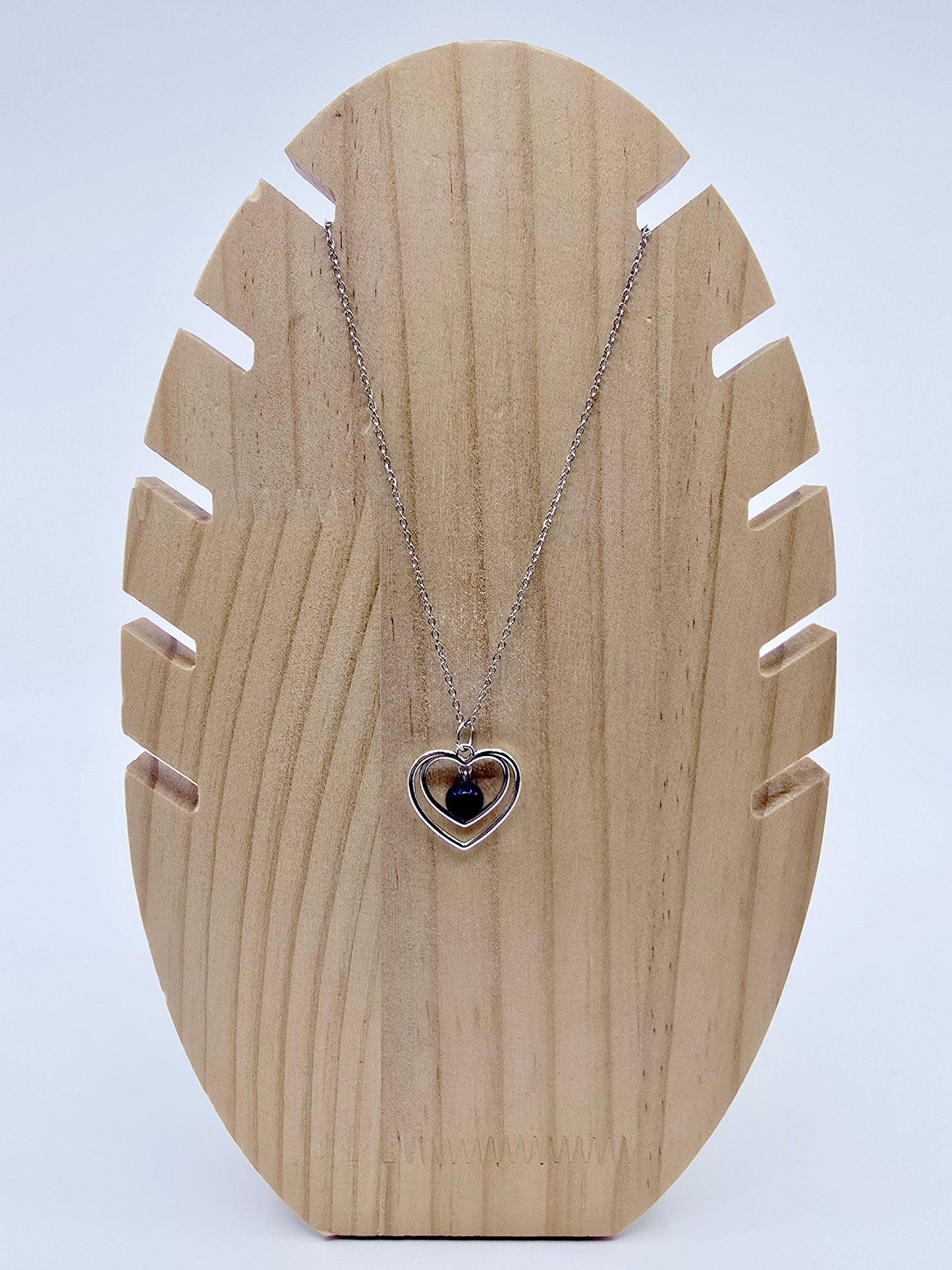 Collier duo de coeurs - Lapis-lazuli