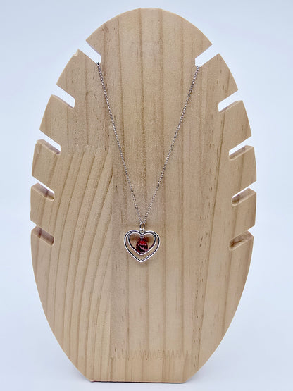 Collier duo de coeurs - Jaspe impérial