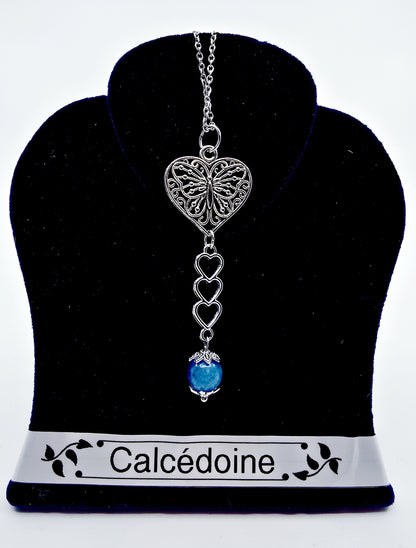 Collier butterfly - Calcédoine
