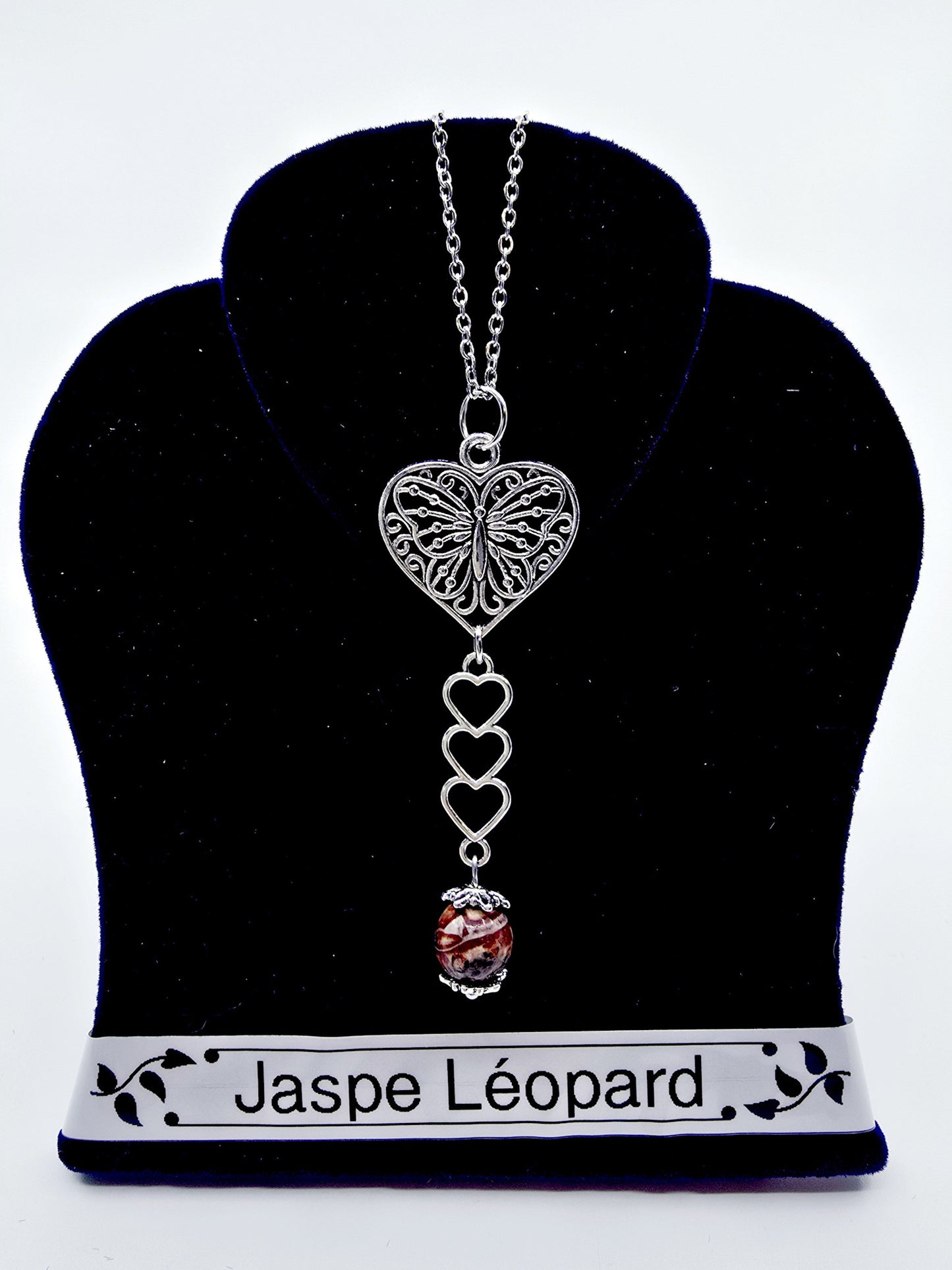 Collier butterfly - Jaspe léopard