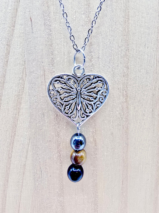 Collier butterfly - Pierres de protection