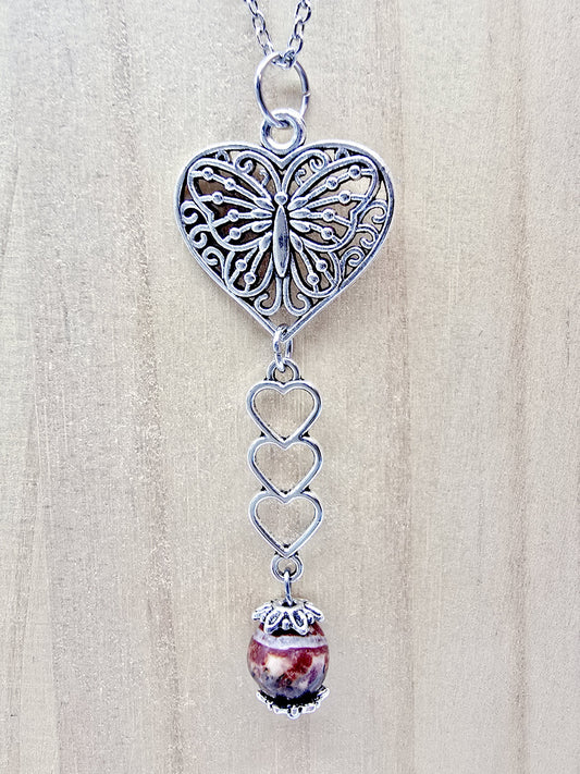 Collier butterfly - Jaspe léopard